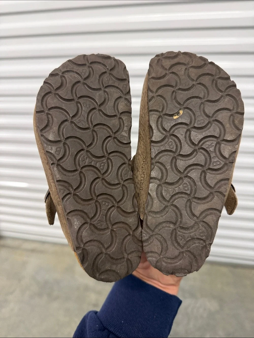 Birkenstock Kids Brown Suede Slip-On Clogs with Buckle